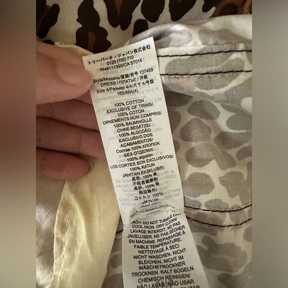 NWT Tory Burch Reva Leopard Print Cotton Poplin Shirtdress Size 4 - Picture 10 of 12